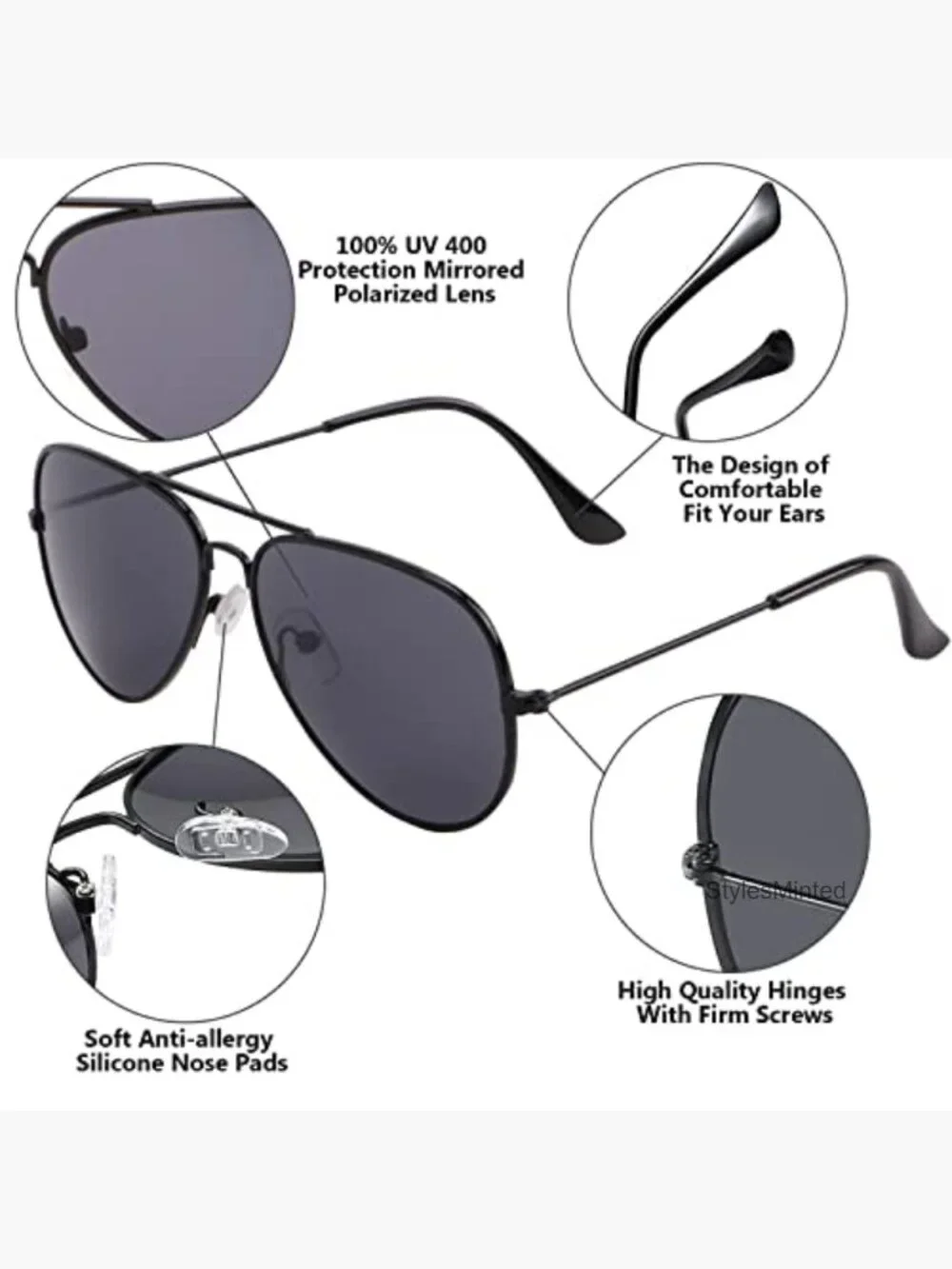 Kids Aviator Sunglasses UV Protection Polarized Lens for Boys Girls Age 2-9